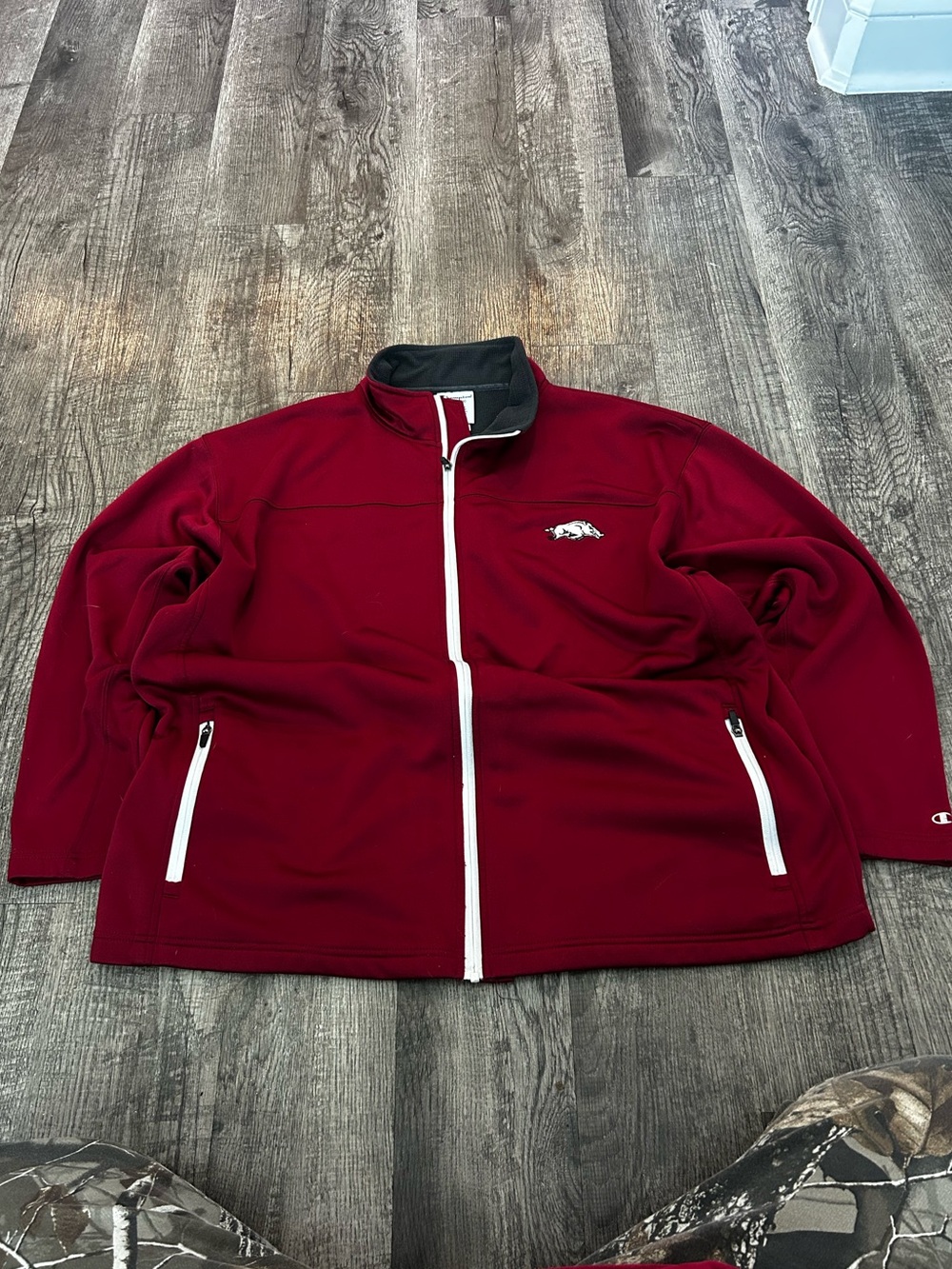 Arkansas Razorbacks Champion Red Full-Zip Jacket with White Trim